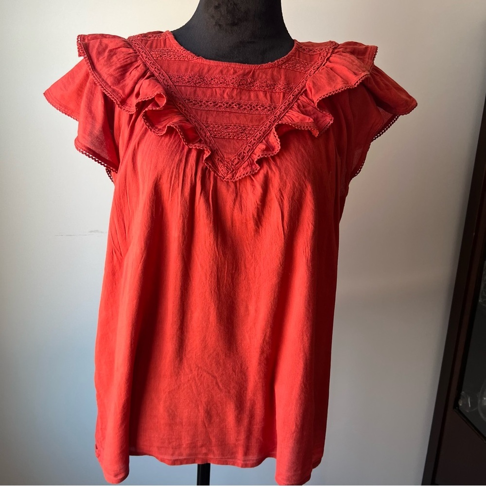 Old Navy Coral Ruffled Blouse - L - Picture 4 of 6